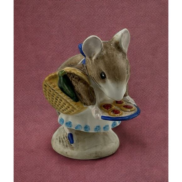 Vintage Beswick Beatrix Potter 1971 "Apply Dapply" Mouse w/ Tarts Porcelain RARE - Picture 1 of 10